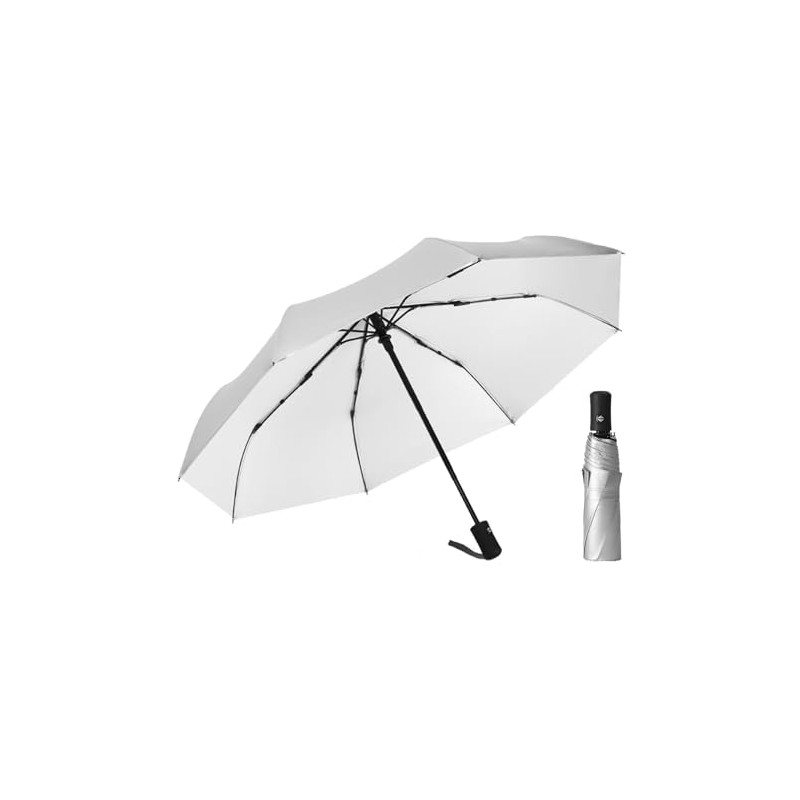 ThreeH Compact Travel Umbrella Automatic Open and Close Silver Coating