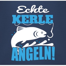 Shirtracer - Baby Bib - Sayings - Real Kerle Fishing Fish, 1 Navy Blue