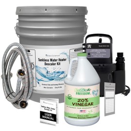 Allied Science Tankless Water Heater Flush Kit with Gallon Concentrated Vinegar, Dilutes to 4 Gallons