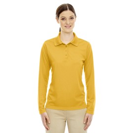 Ladies' Pinnacle Performance Long-Sleeve Piqué Polo M CAMPUS GOLD