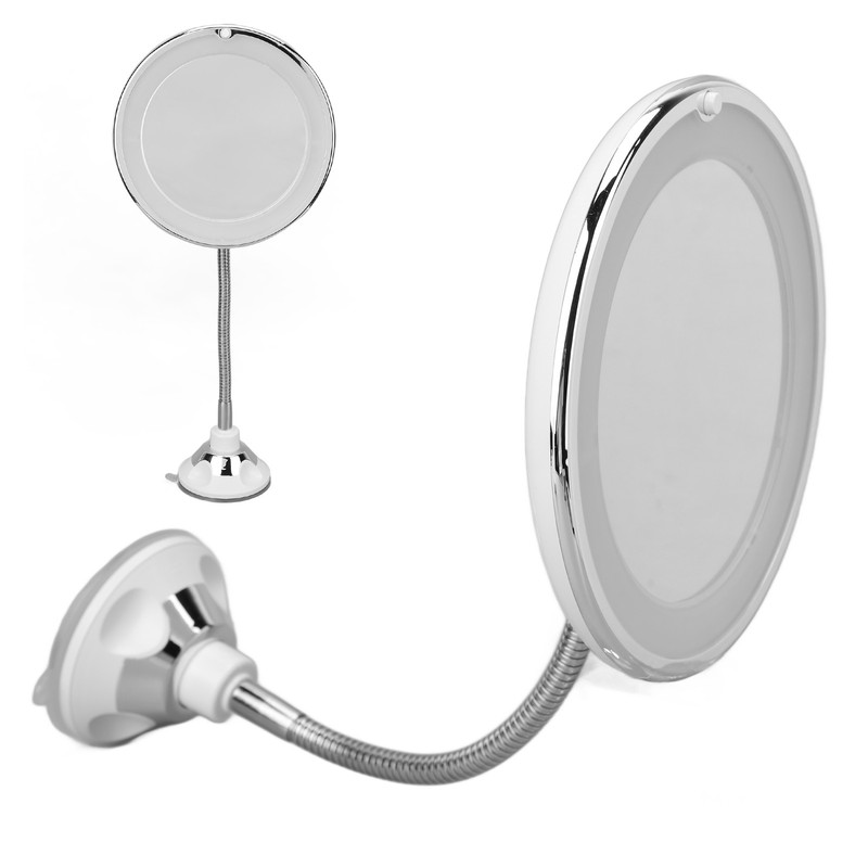 Magnifying Mirror 10X Magnification LED Fill Light Suction Cup Adjustable