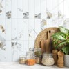 AULIGET 40-Piece Polished White Marble with Gold Peel and Stick