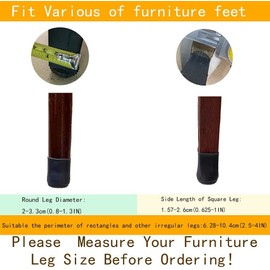 SOLORI 16 pcs Silicone Chair Leg Floor Protectors, Stool Leg Protectors Cap, Non-Slip Chair Leg Caps for Hardwood Floors (Small Black, 16 pcs)