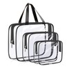 Elalove Set of 3 Transparent Toiletry Bags with Zip -