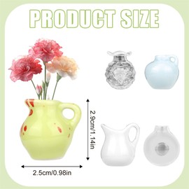 5pcs Mini Vase Magnets for Fridge, Cute Ceramic Tiny 3D Plant Magnets Funny Plant Vase Fridge Decoration for Refrigerator Kitchen Locker Office Decor