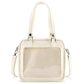 STEAMEDBUN Ita Bag Backpack with Insert Pin Display Bag for Anime Cosplay White Square