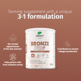 Nature's Finest by Nutrisslim Bronze PRO: Sun Tan Accelerator - Beta Carotene High Strength for Longer Lasting Tans, Vitamin E & C Antioxidant Mix, Collagen & Biotin for Beautiful Skin and Hair
