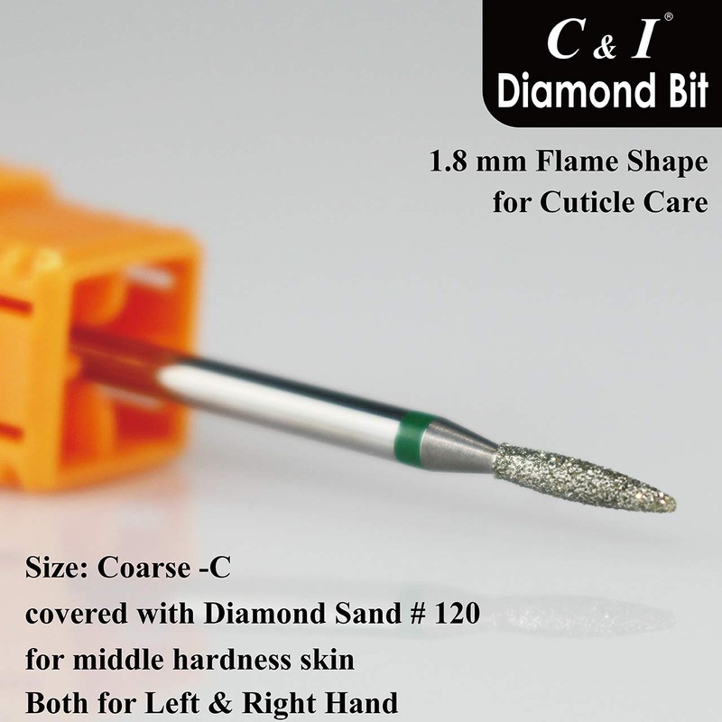 C & I Diamond Nail Drill Bit Flame Shape E-File