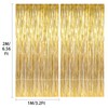2 Pack Metallic Tinsel Foil Fringe Curtains, Photo Booth Backdrop