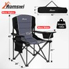 Romswi Oversized Folding Camping Chairs with Adjustable Arm Straps, 450lbs