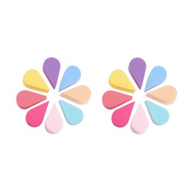 WANDIC Makeup Sponges, 16 Pcs 8 Colors Face Painting Petal Sponges Beauty Sponge for Makeup, Craft Painting