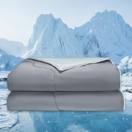 HIVAFY Cooling Comforter for Hot Sleepers Q-Max > 0.46, Dual-Sided Cool Technology Lightweight Summer Blanket, Ultra Moisture Wicking Fabric, Machine Washable,68" x 90"Light Gray.