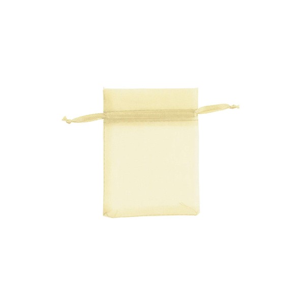 SSWBasics Yellow Organza Drawstring Pouches - 3" W x 4"