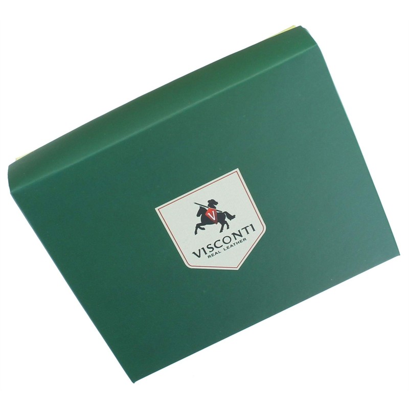VISCONTI Leather Wallet with Elastic Closure RFID Blocking and Tap