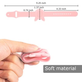 2er-Pack Kompatibel mit AirTags Weiches Silikonarmband,Sicherheits- und Kinder Anti-Lost,Anti-Kratz-Schutz zum Positionieren des Kompatibel mit Airtag Tracker-Armbands,Leicht zu tragen (Rosa+Rot)