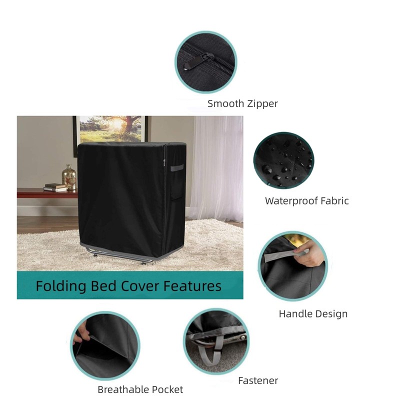 Sanseenia Rollaway Bed Cover, Waterproof and Dustproof Folding Bed Storage