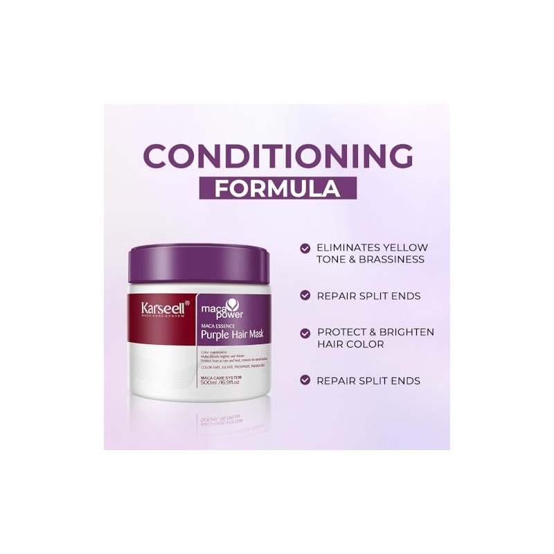 Karseell Mascarilla Acondicionadora con Color, Púrpura, 16.9 floz