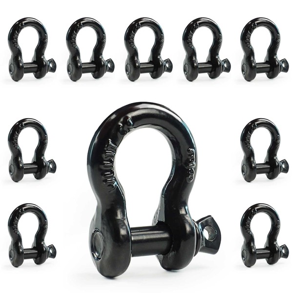 AYMMIC 3/8" D Ring Shackles, Heavy Duty D-Ring Shackle with