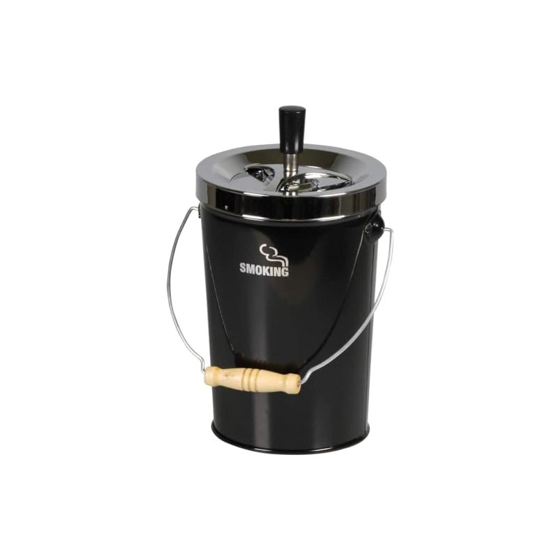 meytrade Extra Large XXL Outdoor Ashtray Rotating Ashtray Metal Black