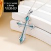 LTSTAND Turquoise Cross Necklace for Women, 925 Sterling Silver Turquoise