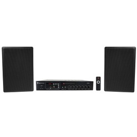 Rockville Commercial 70v Amplifier+Slim Black Restaurant/Bar