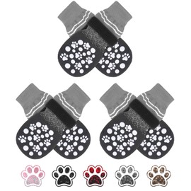 BINGPET Double Side Anti-Slip Dog Socks with Adjustable Straps for Hot Pavement and Hardwood Floors