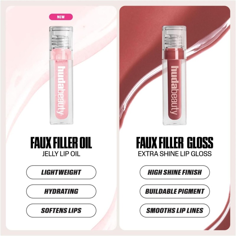 Huda Aceite labial en gel con efecto relleno falso -