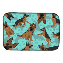 Caroline's Treasures MLM1010DDM German Shepherd Dish Drying Mat Absorbent Dish Drying Mat Pad for Kitchen Counter Dish Drainer Mat for Countertop, 14 x 21", Multicolor