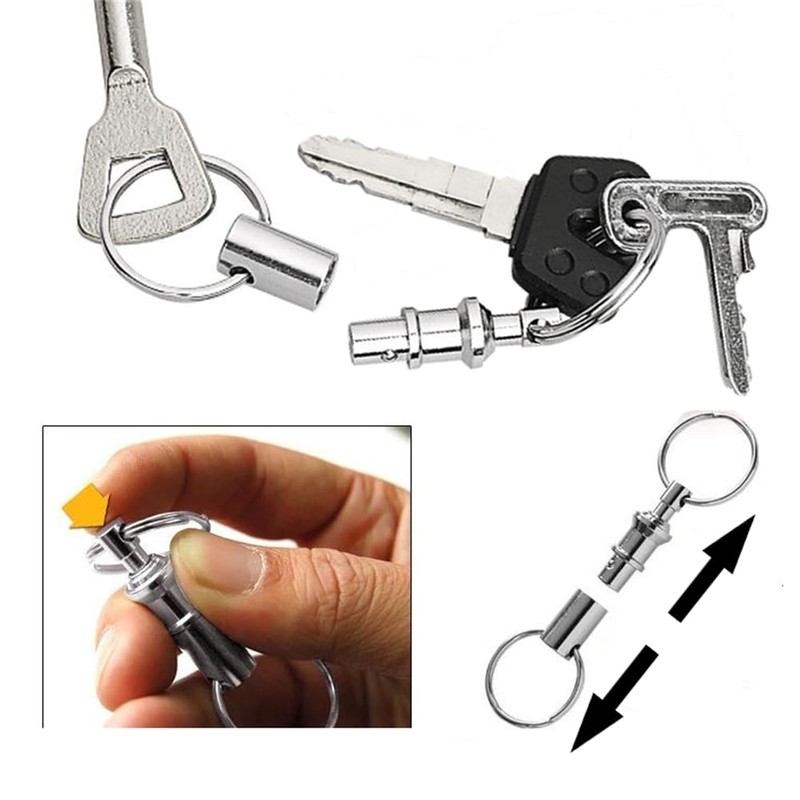 WELANGBN 2 Packs Of Quick-Release Detachable Keychain Double Pull Keychain