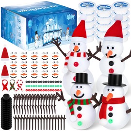 15 Pack Christmas Crafts Supplies, DIY Snowman Making Kit for Children, Christmas Stocking Stuffers, Air Dry Snowman Decorating Kit Winter Snowman Presents Toys for Christmas Holiday Decorations