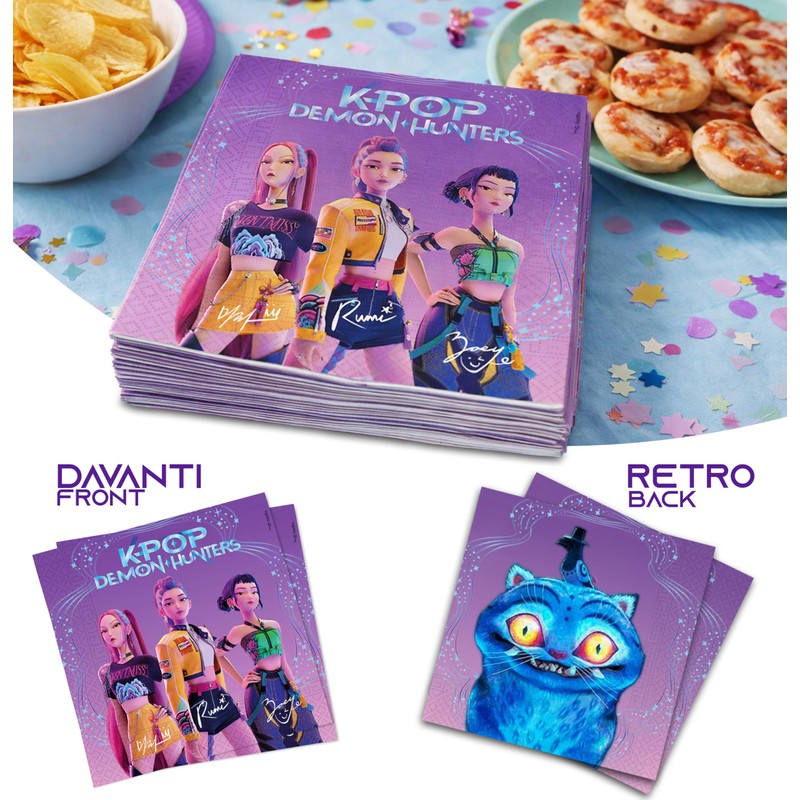 Set Stoviglie K-pop Demon Hunters per 8 Persone, Kit Festa