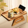 Acacia Wood Sofa Armrest Tray -Sofa Arm Tray Table Clip