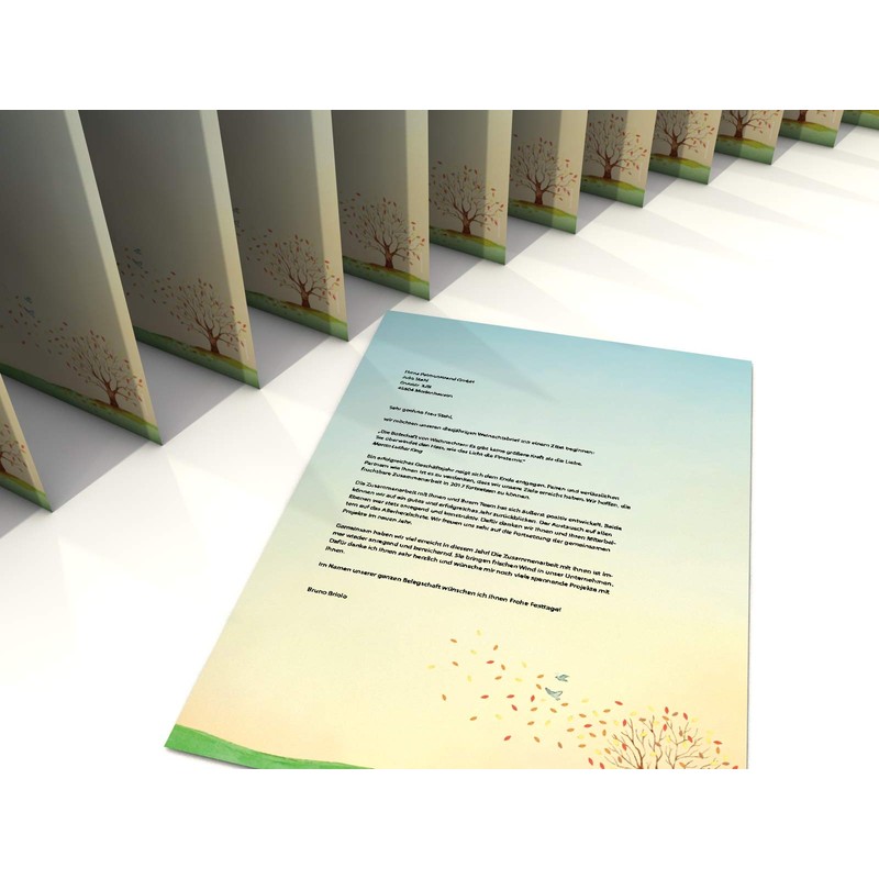paperandpicture Autumn Watercolour Writing Paper | 20 Sheets DIN A4