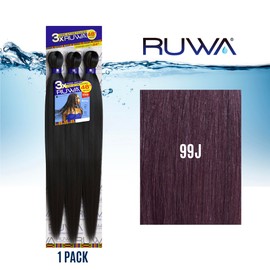 Sensationnel Ruwa prestretched braiding hair - 3x 48 inch water repellent kanekalon fast dry synthetic sports itch free (1 pack, 99J)