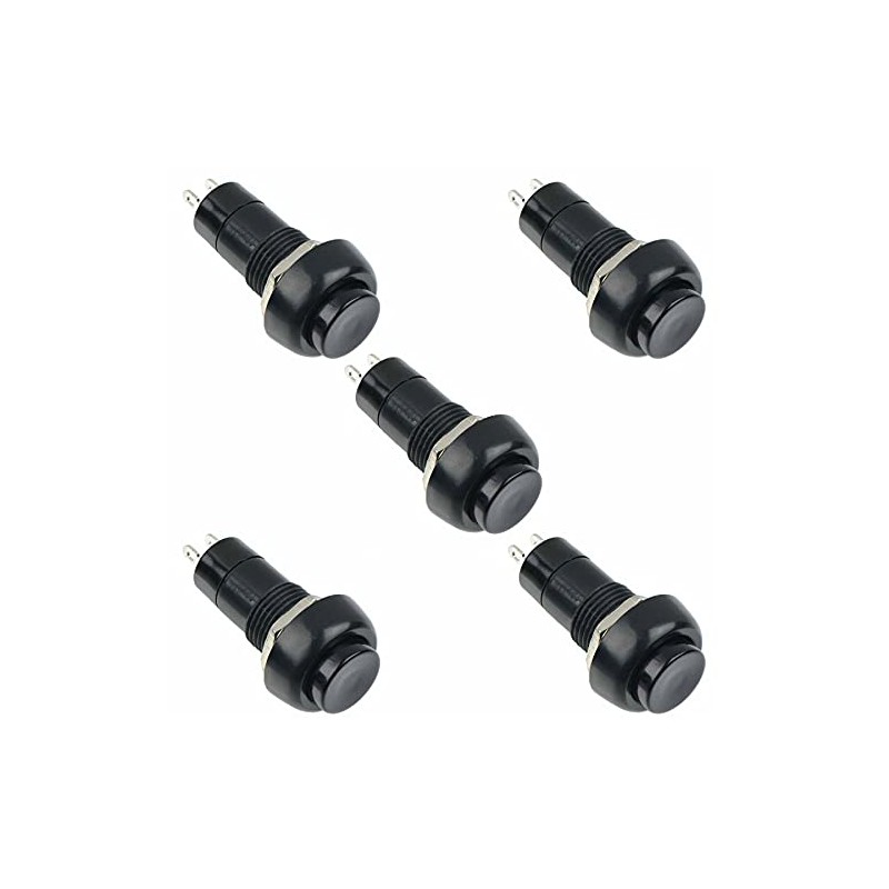 Black On-(Off) Momentary Round Push Button Switch 12mm SPST Hobby