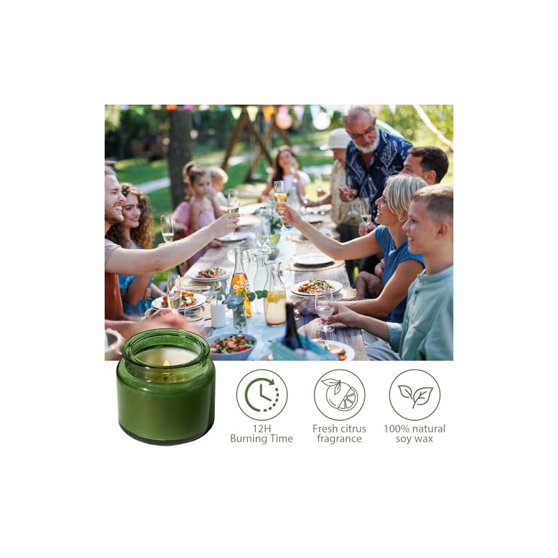 12-Pack Citronella Candles in Reusable Tins for Outdoor Ambiance