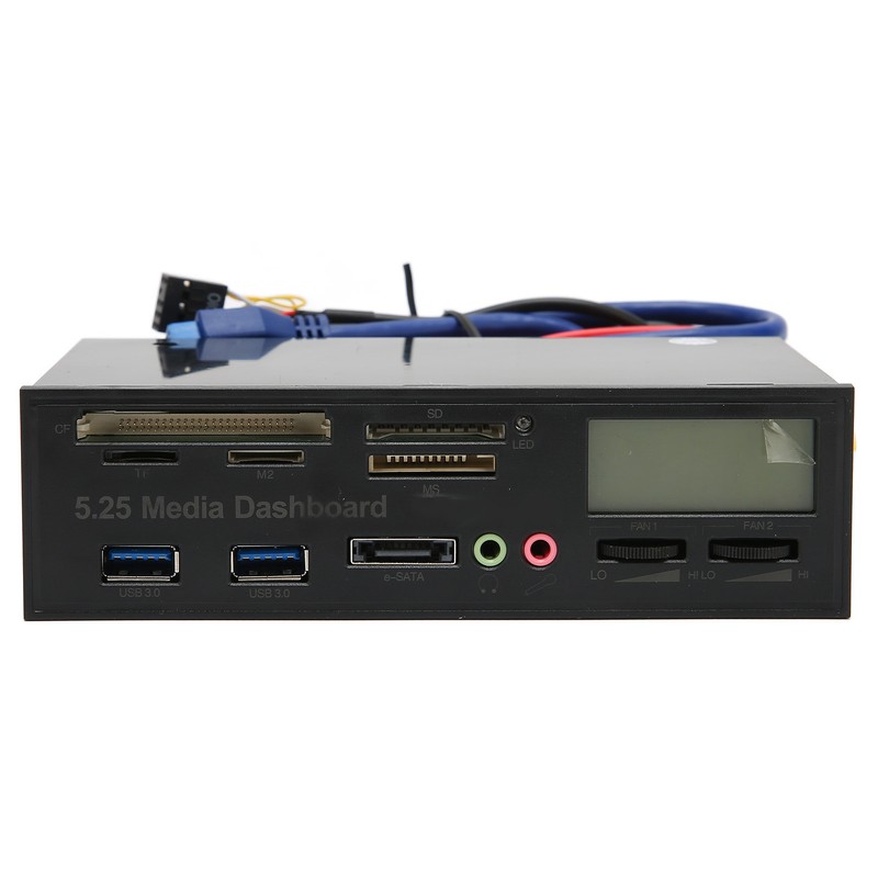 Media Dashboard USB3.0 Front Panel Hub LCD Display Optical Drive