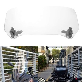 MUNEFE Universal Motorcycle Windshield, Motorcycle Windshield Extension, Motorcycle Wind Deflector for Most Motorcycle Scooter(Transparent Small)