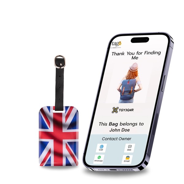 tag8 Bag Security Luggage Tag | UK Flag Bag Luggage
