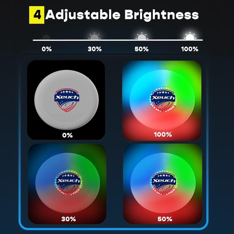 Disc golf,Glow Frisbee with 30 RGB LEDs, 16 Light Modes