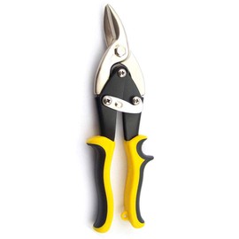 Tin Cutter 10" 250mm Aviation Snips Multifunctional Industrial Scissors with Safety Buckle for Metal Sheets Cutting (Left Cut)