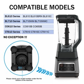 Replacement Pitcher for Ninja Blender 72OZ XL Replacement, Replacement Parts Accessories for Ninja Blender BL610, BL610BRN, BL610C, BL710WM, CO610B, CO650B, CT610 ect.