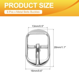 PATIKIL Single Prong Buckle, 6 Pcs 0.5 Inch Adjustable Metal Roller Buckle Oval Center Bar Buckle Belt Buckle for Bags DIY Crafts Purse Straps Shoe Belts Making Accessories, Silver Tone