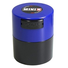 Minivac - 10g to 30 grams Airtight Multi-Use Vacuum Seal Portable Storage Container for Dry Goods, Food, and Herbs - Dark Blue Cap & Black Body