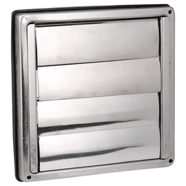 First4spares 6" / 150mm Stainless Steel Square External Wall Extractor Air Vent Grill Outlet With Gravity Flaps