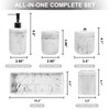Resin White Marble Bathroom Accessories Set 5 Pcs, Lotion Soap