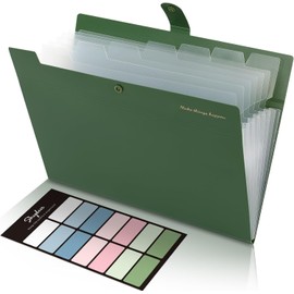 SKYDUE Fächermappe A4, Dokumentenmappe Mit 8 Fächer, Ordner A4/Aktenordner/Ordnungsmappe A4/Dokumententasche/Mappe Organizer Für Büro Hause Schule Dokumente(Grün)