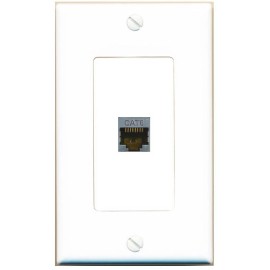 RiteAV CAT6-SHIELDED Decorative 1 Port Wall Plate [White]