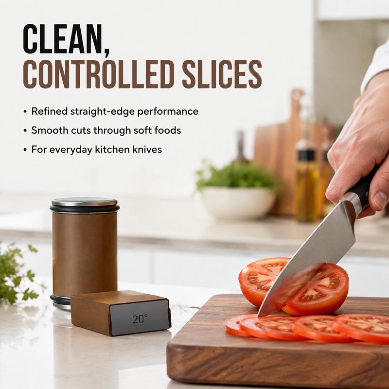 Magnetic Rolling Knife Sharpener Kit with 15°/20° Angle Guide and