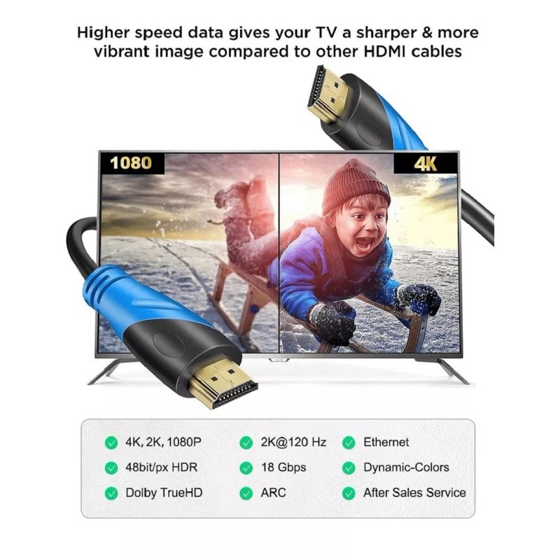 Universal 40ft 4K HDMI Cable 2.0 3D HD 1080P